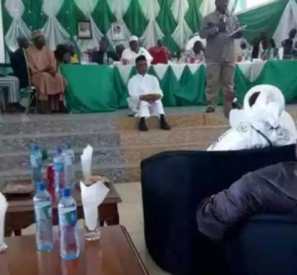 Photo: Governor Nasir El-Rufai Sits On The Floor During A Meeting